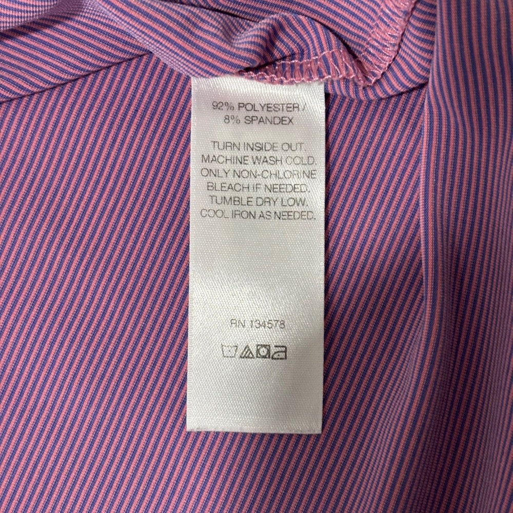 Vineyard Vines Mens XL Performance Polo Shirt Pink Purple Stripe Short Sleeve - Picture 6 of 8